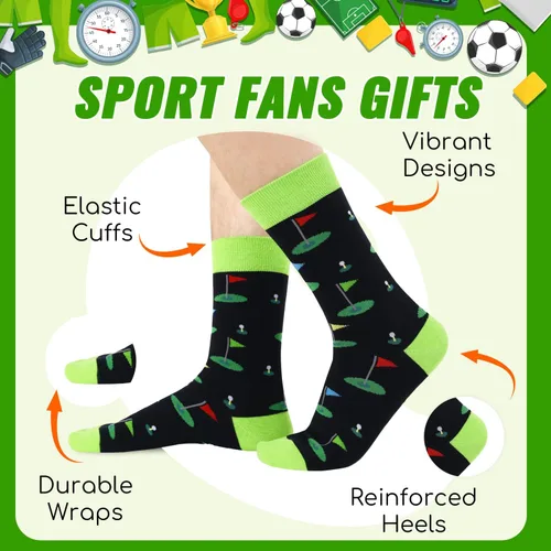 Vista 7 de HAPPYPOP Calcetines novedosos para hombre, calcetines de bolos de golf con bandera estadounidense, doctor, enfermera, optometría, música, regalos