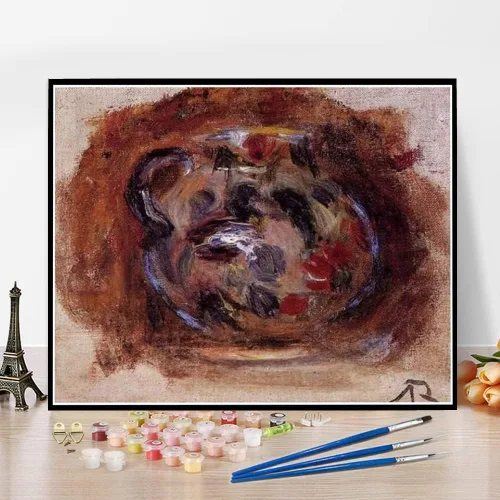 Vista 2 de Pintura por números para adultos bodegones con pintura de frutas por Auguste Renoir DIY pintura por números Kits sobre lienzo