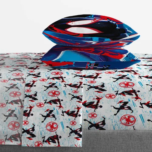 Vista 4 de Marvel Spiderman - Juego de edredón tamaño matrimonial de 7 piezas para niños, multicolor Bed in a Bag, Comforter Sheets Shams Pillowcases, Multi