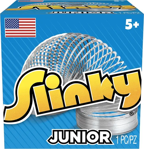 Vista 5 de Just Play Slinky Jr., el juguete original de primavera caminante, paquete de 5 pequeños Slinkys de metal, juguetes para niños a partir de 5 años