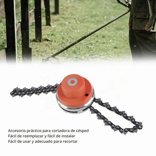 Vista 4 de Alambre con sierra Universal GardenMultifuncional Cadena Trimmer Head Piezas de repuesto Herramienta de jardín Cortacésped Accesorios Naranja
