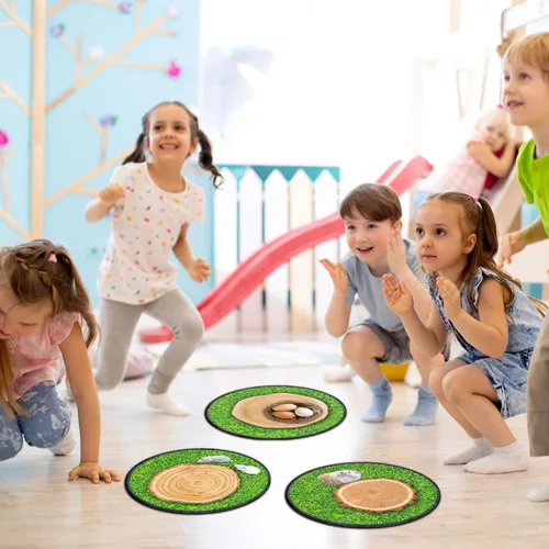 Vista 6 de Nuanchu Alfombra redonda para niños, 12 unidades, para el aula, de 16 pulgadas, cojines de suelo para niños, alfombra educativa suave antideslizante