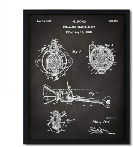 Vista 66 de Andaz Press Póster de decoración de pared con estampado de patente de pizarra, 8.5 x 11 pulgadas, aviones, trenes, automóviles, póster de patente
