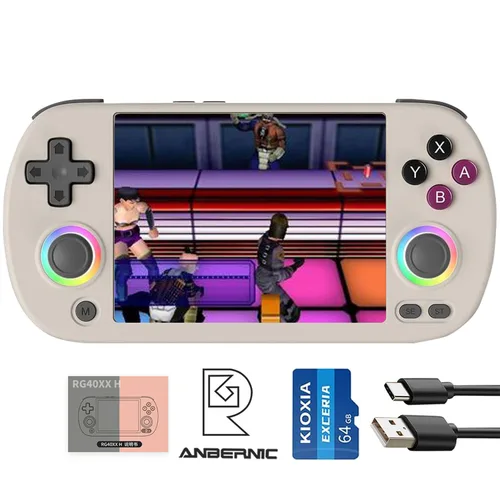 Vista 12 de RG40XX H Handheld Game Console RG40XXH Retro Gaming Console 4.0'' IPS Screen with 64G TF Card Pre-Installed Games Linux System Supports 5G WiFi