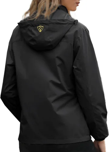 Vista 3 de GIISAM Chaqueta impermeable para mujer, ligera, resistente al viento, con cremallera completa, rompevientos con capucha