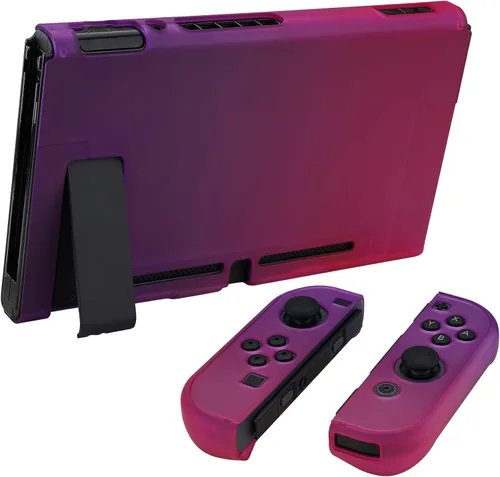 Vista 3 de eXtremeRate PlayVital - Cubierta trasera para consola Nintendo Switch, protector de control de mano rígido para Joycon, funda protectora acoplable