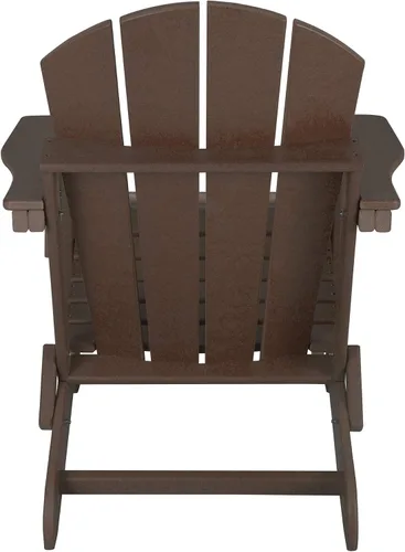 Vista 6 de WestinTrends Malibu - Silla de salón para exteriores, juego de 2 sillas Adirondack con otomana, sillas plegables de madera de polietileno para todo