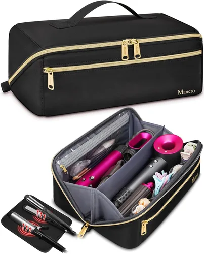 Vista 13 de Mancro Estuche de transporte para Shark FlexStyle, bolsa de viaje acolchada para herramientas para el cabello con alfombrilla resistente al calor