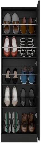 Vista 4 de Tuhome Leto XL - Zapateros de madera para dormitorio, fáciles de montar, color negro Wengue Negro