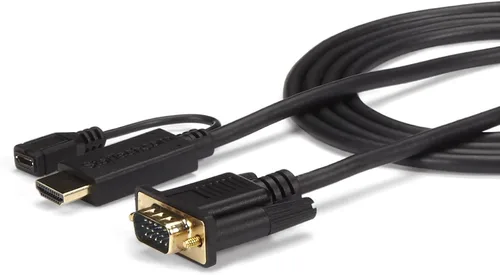 Vista 9 de StarTech HD2VGAMM3 - Cable HDMI a VGA activo de 3 pies, 1920 x 1200, 1080p, M/M (HD2VGAMM3) Monitor HDMI activo a VGA, cable de pantalla