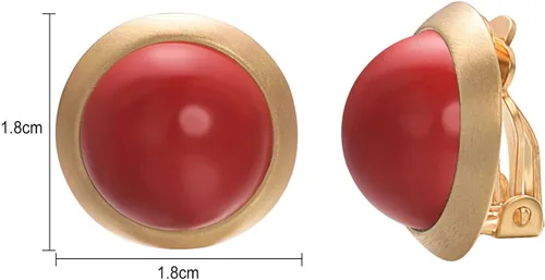 Vista 24 de Yoursfs Clip on Earrings for Women Round Faux Pearl Earrings Clipon 18K Gold Plated Non Pierced Earring Jewelry