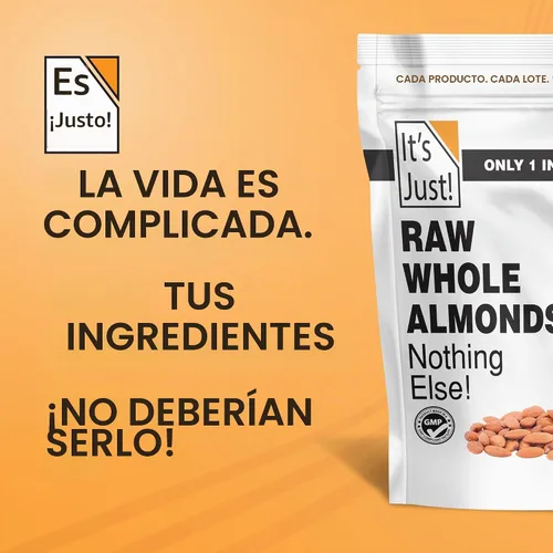 Vista 7 de It's Just - Almendras enteras crudas, sin sal, 32 onzas