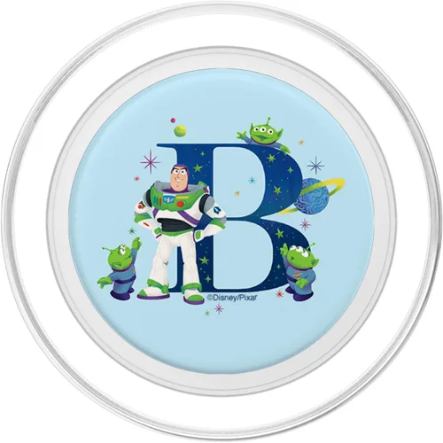 Vista 2 de Disney and Pixar - Monograma del alfabeto Letra B Buzz Lightyear PopSockets MagSafe PopGrip para iPhone