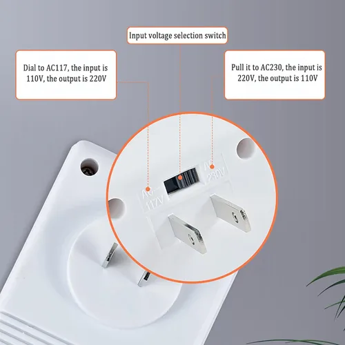Vista 6 de Adaptador de convertidor de voltaje, 100 W, 110 V/120 V a 220 V/240 V, transformador de convertidor de voltaje de paso hacia arriba y hacia abajo