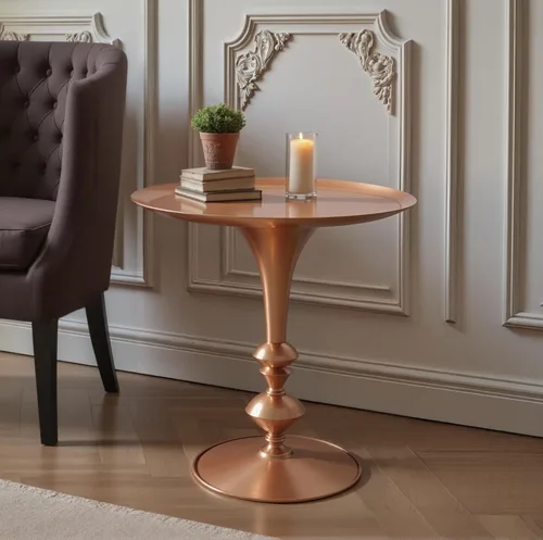 Vista 14 de Mesa auxiliar redonda para espacios pequeños, mesa de bebida de Martini alta con base de pedestal de metal con base de pedestal pesada para sala