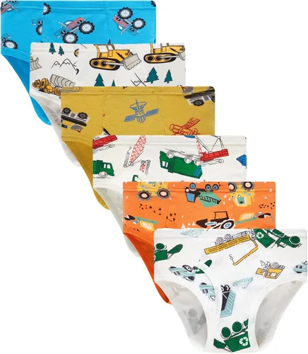 Vista 8 de Boboking - Calzoncillos 100% de algodón, para niños pequeños, ropa interior suave, con diseño de dinosaurios y de camiones