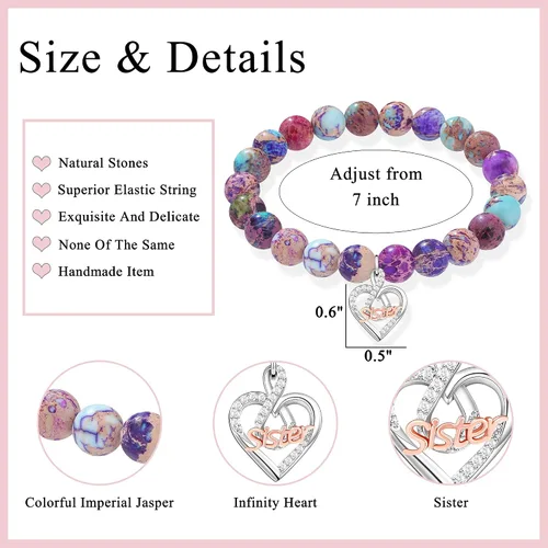 Vista 4 de Regalo único para mujer, regalo significativo para hija, nieta, joyería colorida para mujer, regalo para mamá, esposa, hermana, abuela, tía