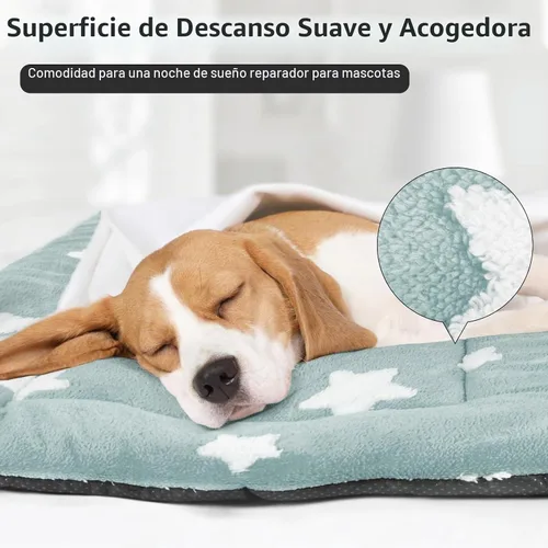 Vista 2 de Mora Pets - Cama para gatos de interior lavable, almohadilla antideslizante para jaula de perros, linda cama para perros con estrellas para perros