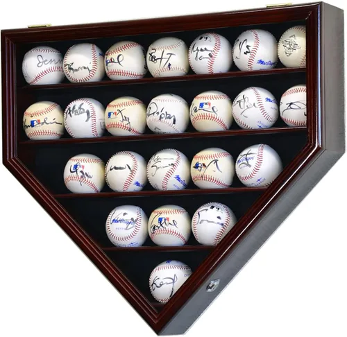 Vista 7 de 23 Balón de béisbol vitrina gabinete - Home Plate Shaped (negro)