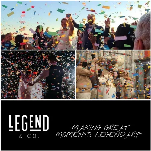 Vista 8 de Legend & Co. Cañones de confeti grandes multicolor, (paquete de 5), biodegradables y accionados por aire, lanza 20-25 pies, para celebraciones