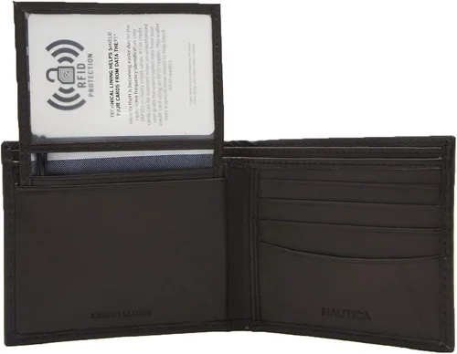 Vista 4 de Nautica - Cartera de piel sintética para hombre con protección de datos RFID