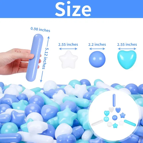 Vista 3 de Bolas para piscina de bolas STARBOLO para niños pequeños - Bolas de piscina de macaron a prueba de aplastamiento de plástico para niños pequeños