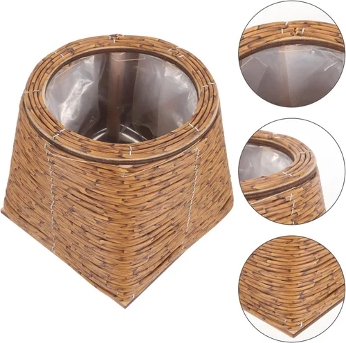 Vista 8 de OSALADI Cesta tejida de ratán para plantas, cesta de almacenamiento decorativa duradera hecha a mano