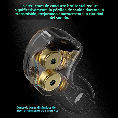 Vista 3 de KZ Taurus iems para juegos con micrófono, negro transparente claro negro