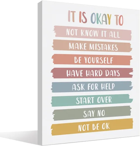 Vista 10 de Lienzo inspirador de diversidad con texto en inglés «Everyone is Welcome Here», impresiones artísticas para decoración de aula, guardería, sala