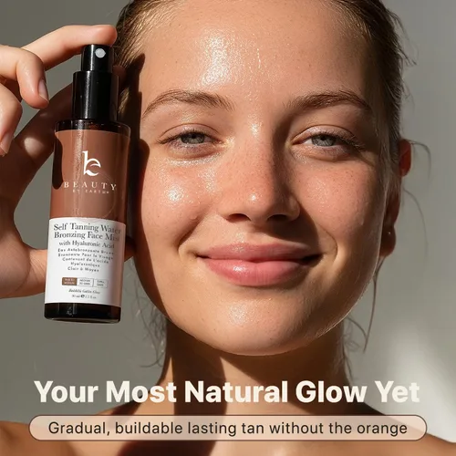 Vista 6 de Spray bronceador facial bronceador, agua de bronceado facial sin sol, fabricado en Estados Unidos con ingredientes naturales y orgánicos