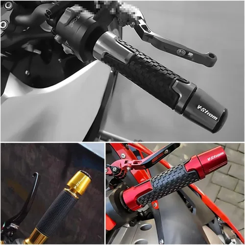 Vista 4 de for Suzuki DL250 DL650 V-Strom DL1000/XT 7/8" 22MM Motorcycle Handlebar Grips Handle Bar Grip End Cap Plug (Color : Black)