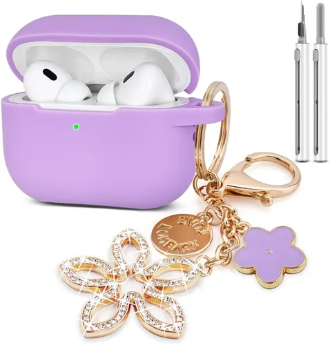 Vista 8 de KOUJAON Funda compatible con AirPods Pro de 2ª generación con kit de limpieza, funda protectora de silicona para auriculares Apple AirPod Pro