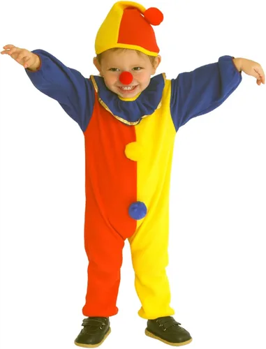 Vista 5 de Halloween Costume Kids Childs Clown Costumes Jumpsuits Kids Dress up with Clown Nose Clown Hat