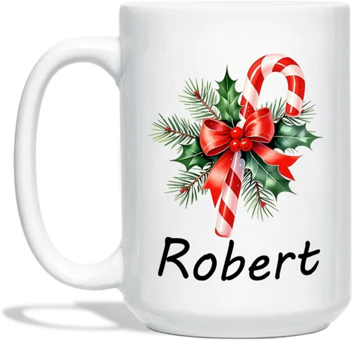 Vista 13 de Taza Personalizada Construcción De Muñeco De Nieve Con Nombre, Taza De Café De Navidad Muñeco De Nieve, Tazas De Árbol De Navidad Personalizadas