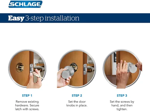 Vista 2 de Schlage F40 V BEL 605 - Pomo de puerta de campana, cerradura de privacidad para cama y baño, latón brillante