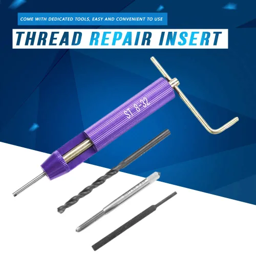 Vista 7 de Fafeicy 50 piezas de insertos de reparación de rosca, kit de inserciones de rosca helicoidal de alambre en espiral de acero inoxidable para piezas