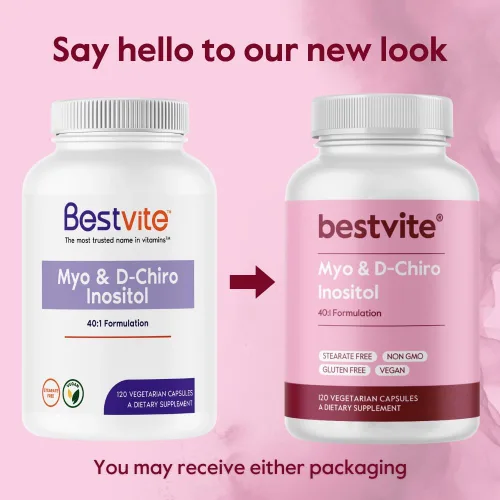 Vista 7 de BESTVITE Myo & D-Chiro Inositol (120 cápsulas vegetarianas) - Proporción 40:1 - Sin estearatos - Vegano - Sin OMG - Sin gluten