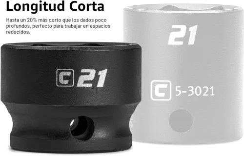 Vista 3 de Capri Tools Juego de llaves de vaso de impacto de 1/2 pulgada, métricas, 10 a 0.945 in, 15 piezas