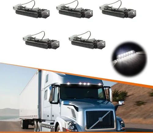 Vista 11 de ADIIL 5 luces de marcador de techo de cabina para camiones Volvo 2004 VN Luces ámbar con lente ámbar