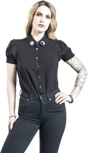 Vista 4 de Hell Bunny Samara Sun Moon Ouija Board Gothic Wicca Witchcraft Blusa Top, Negro