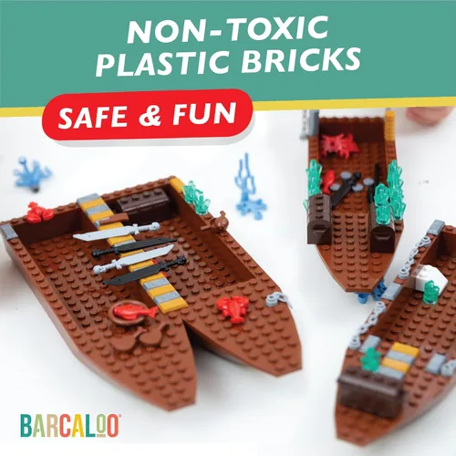 Vista 4 de Barcaloo - Kit de ladrillos de construcción de barcos piratas (194 piezas)