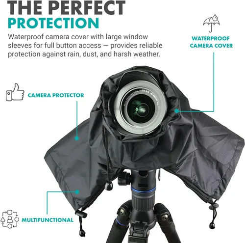 Vista 5 de Movo CRC01 - Funda impermeable de nailon para cámara con fundas de mano cerradas, compatible con cámaras réflex digitales Canon EOS, Nikon, Sony