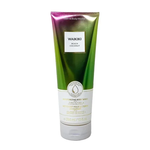 Vista 2 de Bath & Body Works Waikiki Beach Coconut - Paquete de 3 piezas para uso diario, gel de baño hidratante, fragancia en niebla, crema corporal, con un
