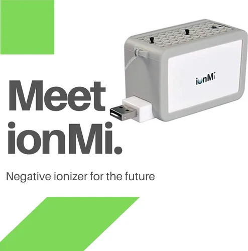 Vista 2 de IonPacific ionMi, 2-1 purificador de viaje ionizador negativo estacionario y portátil con la más alta salida – hasta 20 millones de iones