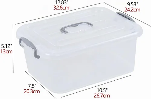 Vista 3 de Kekow Paquete de 2 cajas de almacenamiento transparentes, recipientes de plástico con tapas, 8 L
