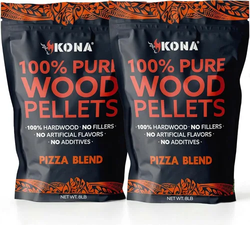 Vista 8 de Kona Pizza Blend - Gránulos de madera para ahumar, 100% madera dura natural, rico sabor ahumado, ideal para hornos de pizza, ahumadores y tubos