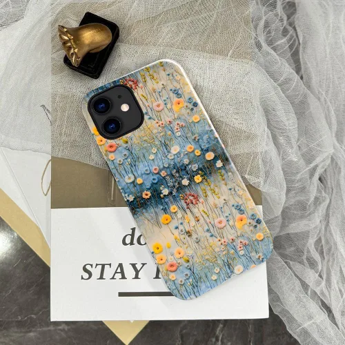 Vista 6 de Funda TnXee Compatible con iPhone 11, Funda Híbrida Brillante de 2 Capas para Prevenir Caídas para Niñas y Niños, Aspecto Bonito con Flores Salvajes