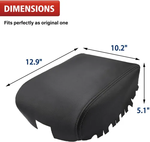 Vista 5 de KBH Cubierta de Repuesto para Consola Central para Infiniti QX60 / JX35 y Nissan Pathfinder 2013-2020, Cuero Vinílico, Tapicería para Reposabrazos