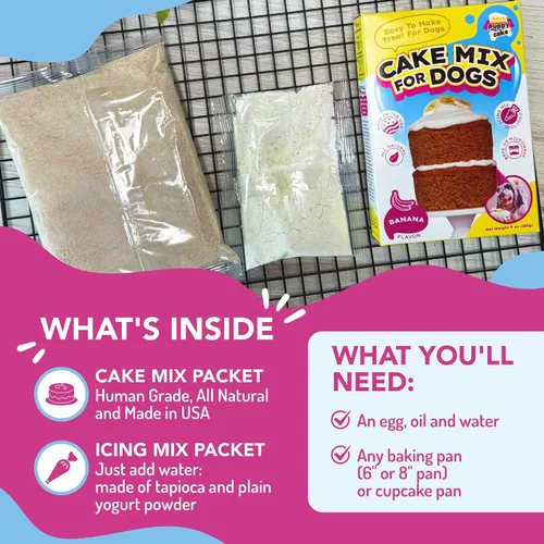 Vista 5 de Puppy Cake - Mezcla de pastel de plátano y glaseado para perros
