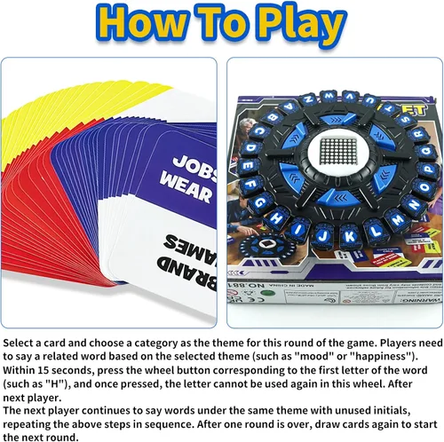 Vista 4 de rytopt Juego De Mesa, Juegos De Mesa En Español, 24 Letras, 2-8 Jugadores, Tiempo de Juego de 15-20 Minutos, Juegos de Mesa para Adultos